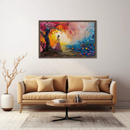 Vibrant Dreamscape Woman in Nature Abstract or Artistic Poster PosterGoat