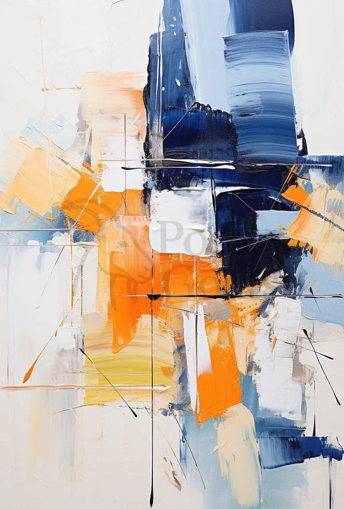 Vibrant Dynamic Abstract Expressionism Art Print Poster PosterGoat