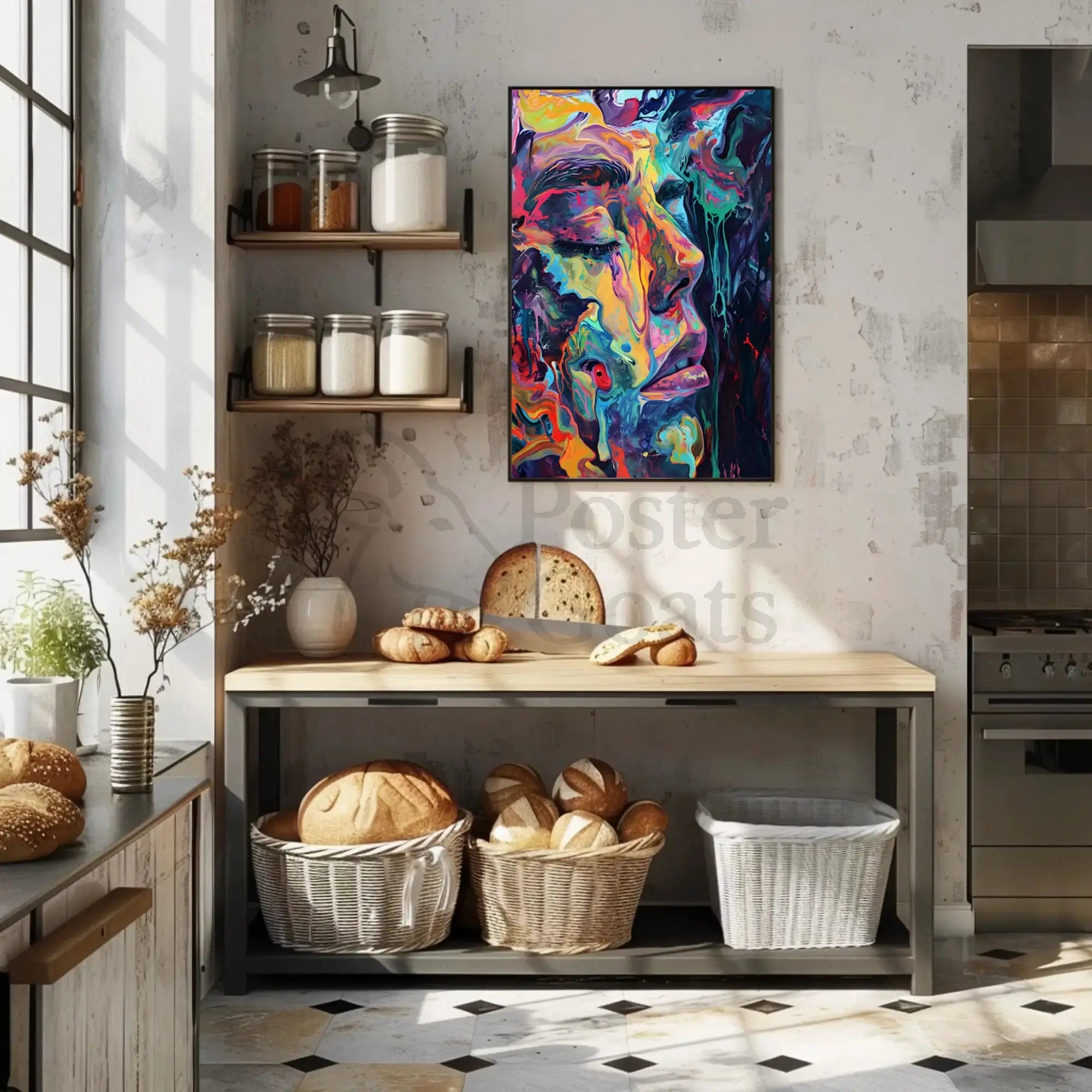 Vibrant Expressionistic Abstract Face Art Artistic Poster PosterGoat