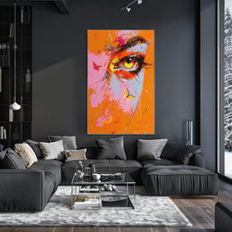 Vibrant Eye and Butterfly Composition Abstract Artistic Poster PosterGoat