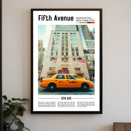 Vibrant Fifth Avenue Street Scene Travel Poster PosterGoat
