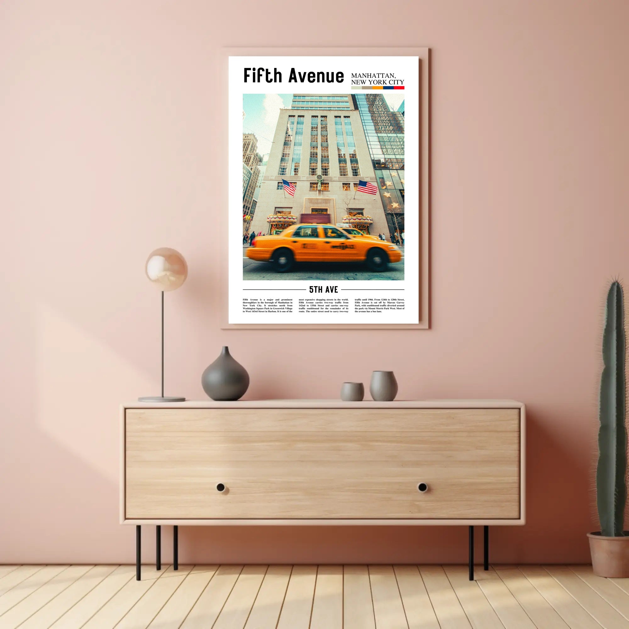 Vibrant Fifth Avenue Street Scene Travel Poster PosterGoat