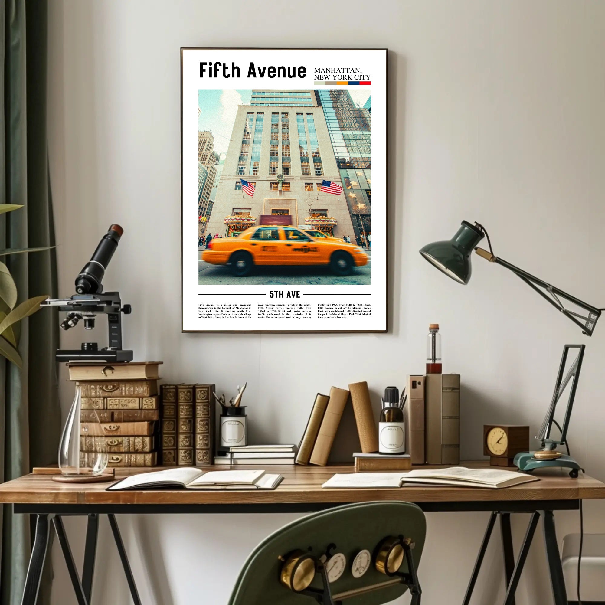 Vibrant Fifth Avenue Street Scene Travel Poster PosterGoat