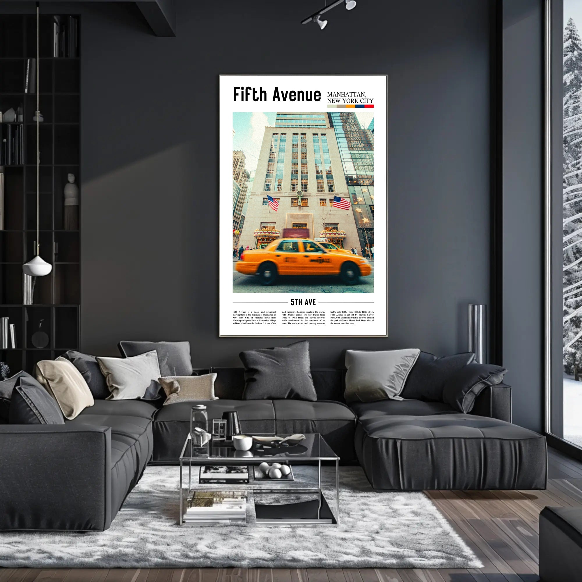 Vibrant Fifth Avenue Street Scene Travel Poster PosterGoat