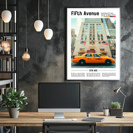 Vibrant Fifth Avenue Street Scene Travel Poster PosterGoat