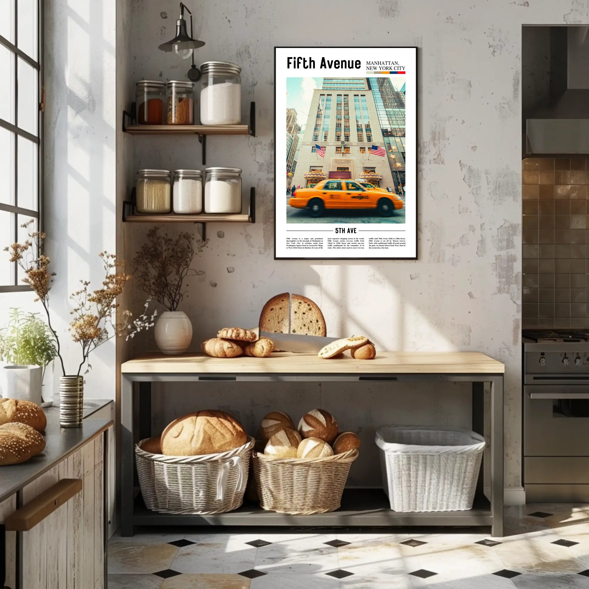Vibrant Fifth Avenue Street Scene Travel Poster PosterGoat
