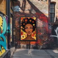Vibrant Floral Woman in Modern Expressive Artistic Poster PosterGoat