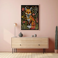 Vibrant Fox Among Wildflowers - Animal Poster PosterGoat