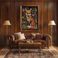 Vibrant Fox Among Wildflowers - Animal Poster PosterGoat