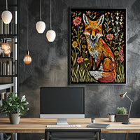 Vibrant Fox Among Wildflowers - Animal Poster PosterGoat