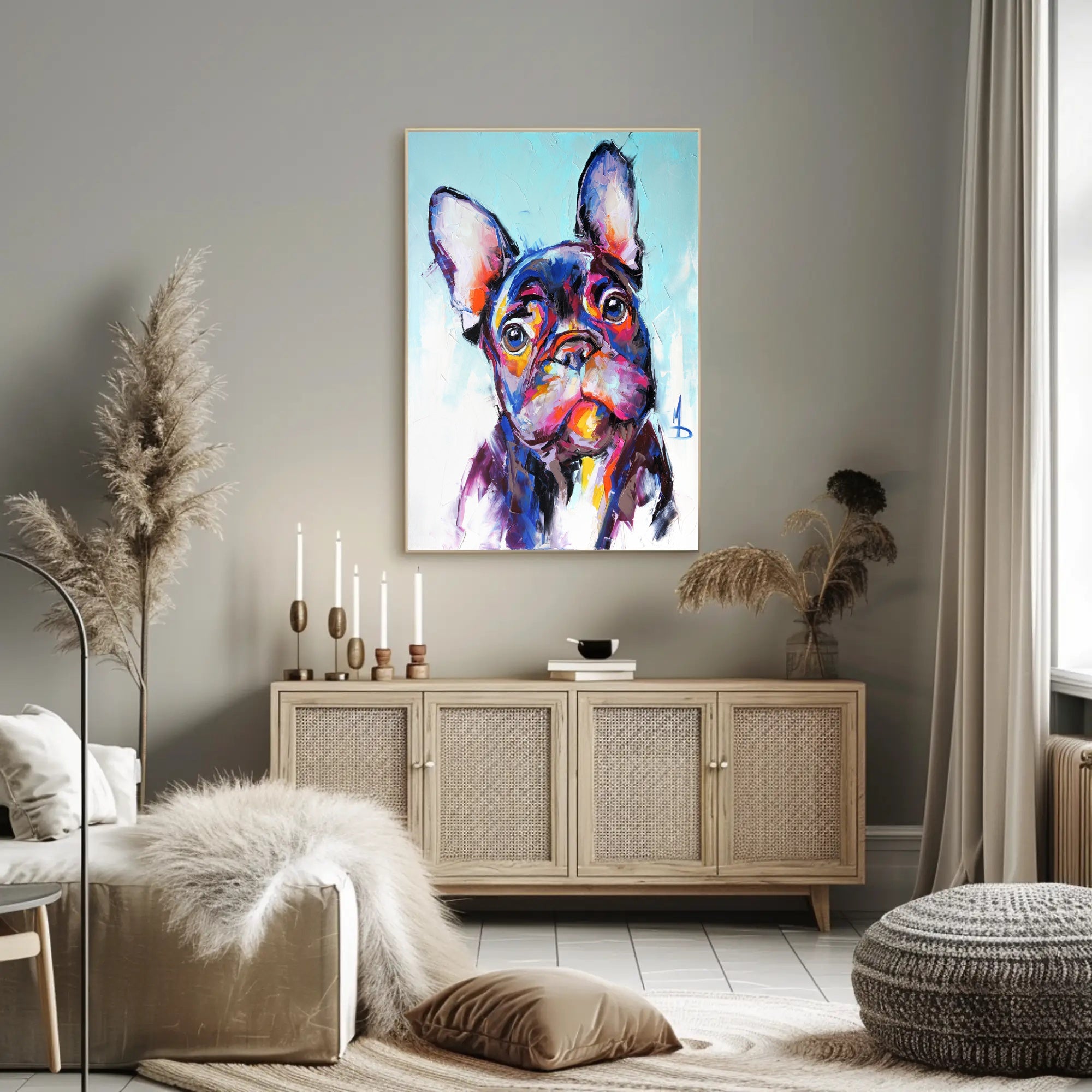 Vibrant French Bulldog Artwork - Dog Breed Poster PosterGoat