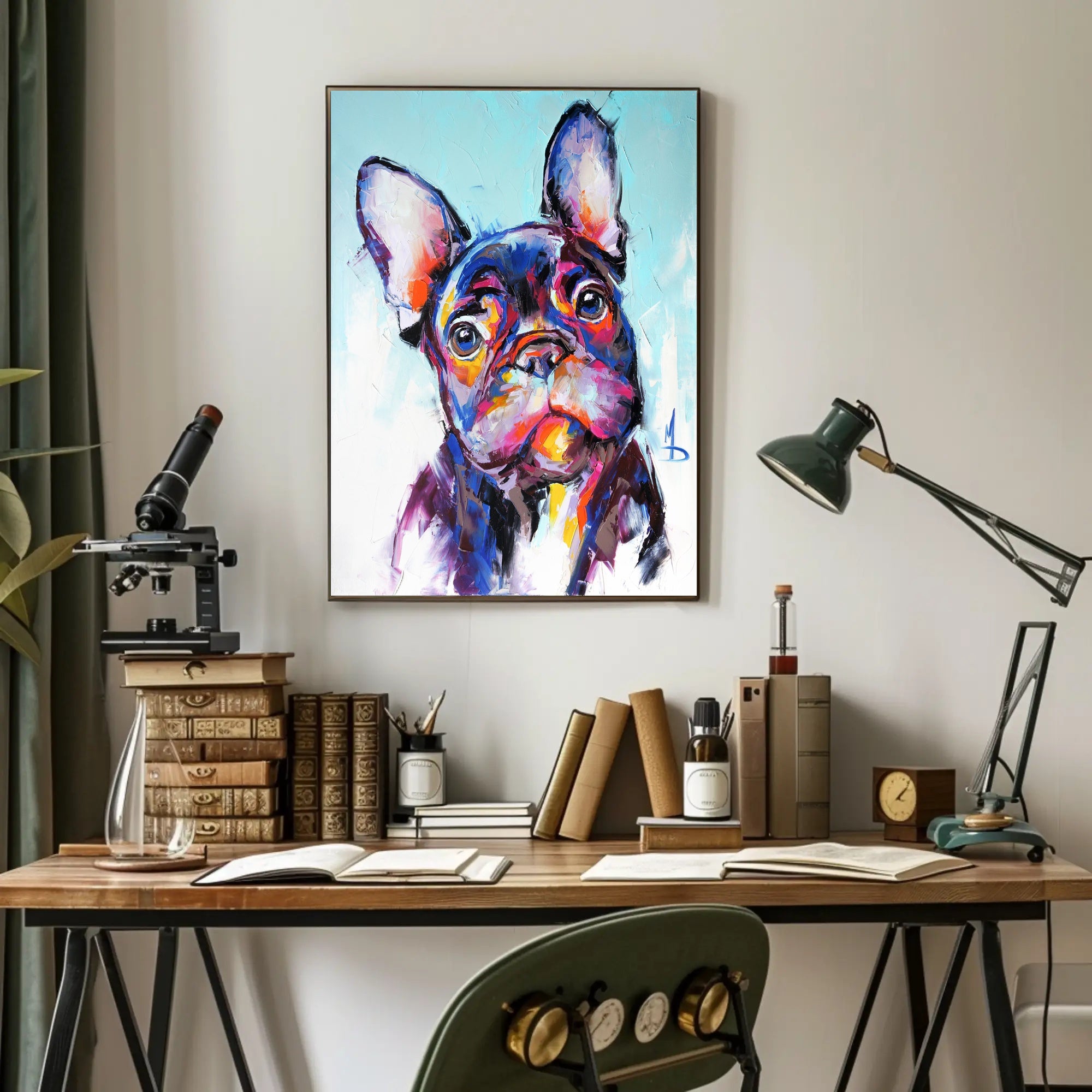 Vibrant French Bulldog Artwork - Dog Breed Poster PosterGoat