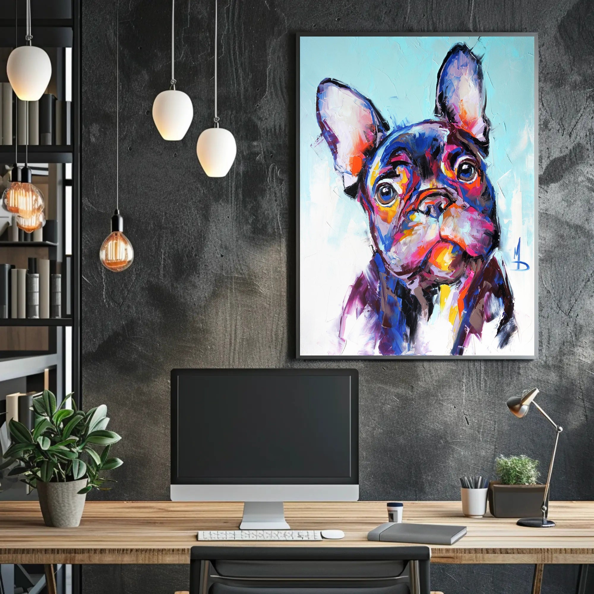 Vibrant French Bulldog Artwork - Dog Breed Poster PosterGoat