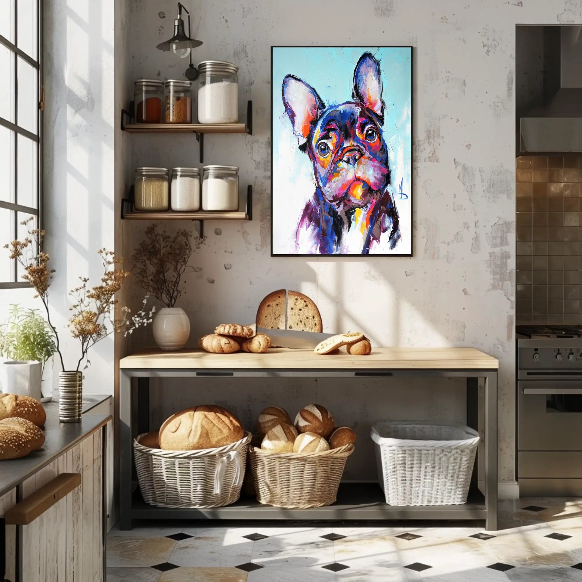 Vibrant French Bulldog Artwork - Dog Breed Poster PosterGoat