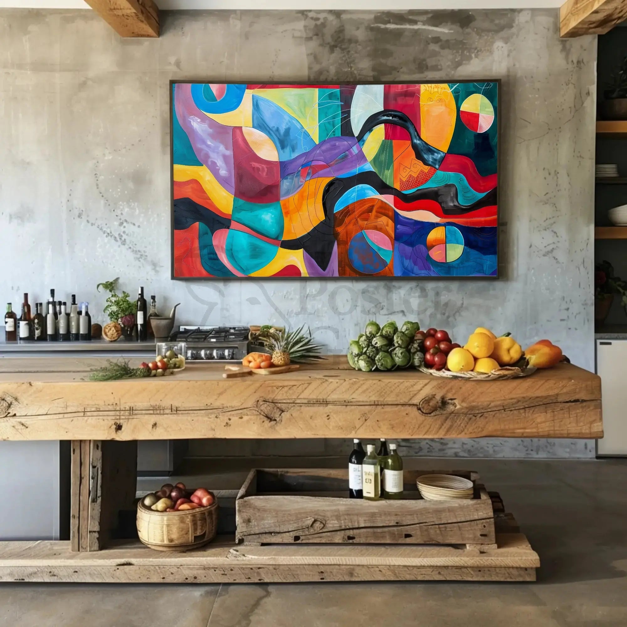 Vibrant Geometric Abstraction for Dynamic Spaces Poster PosterGoat