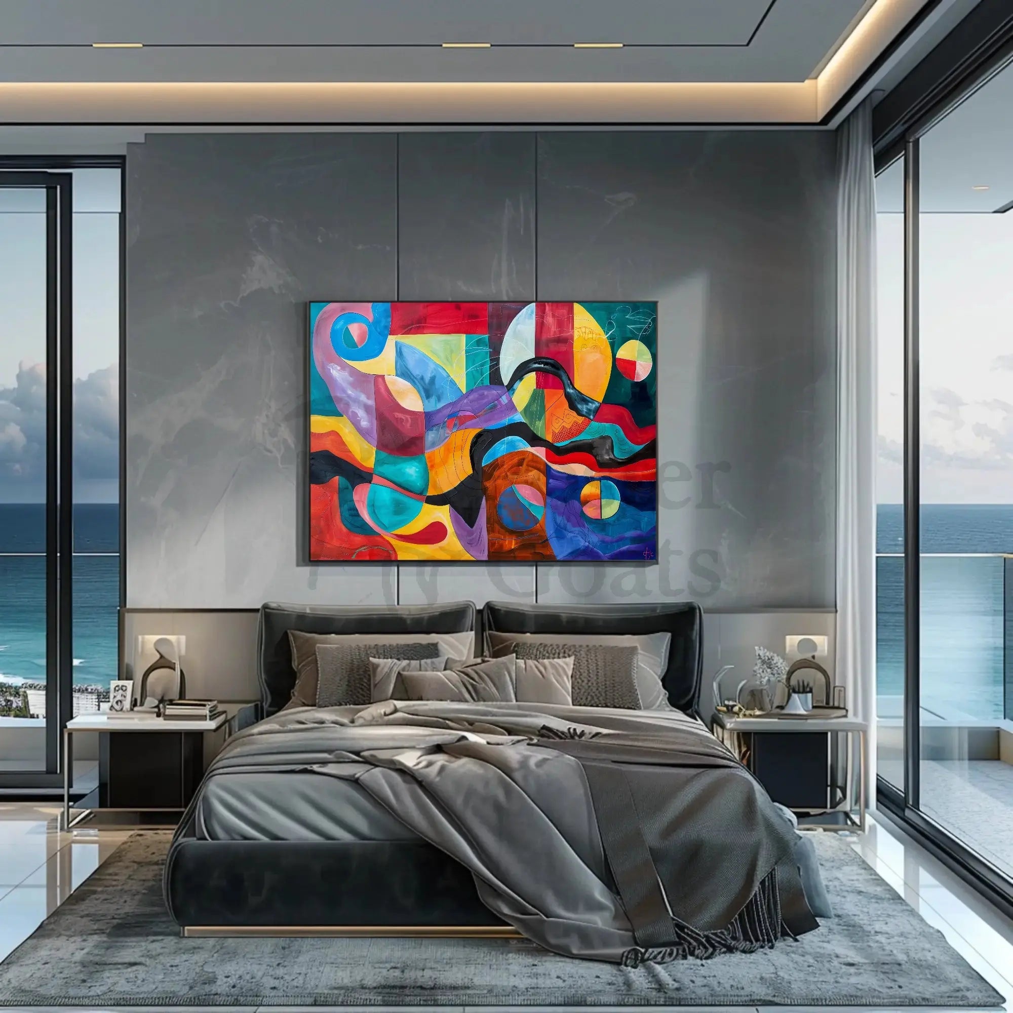 Vibrant Geometric Abstraction for Dynamic Spaces Poster PosterGoat