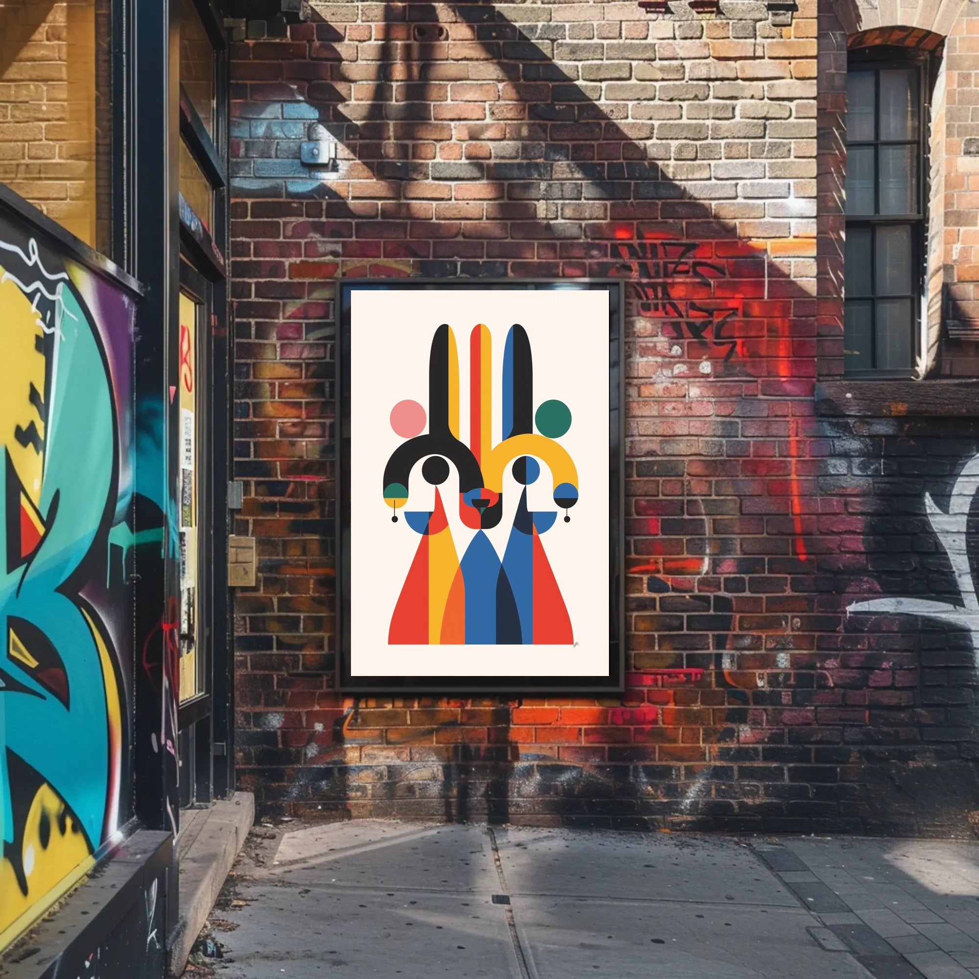 Vibrant Geometric Art in Modern Abstract Poster PosterGoat