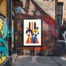 Vibrant Geometric Art in Modern Abstract Poster PosterGoat