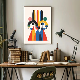 Vibrant Geometric Art in Modern Abstract Poster PosterGoat