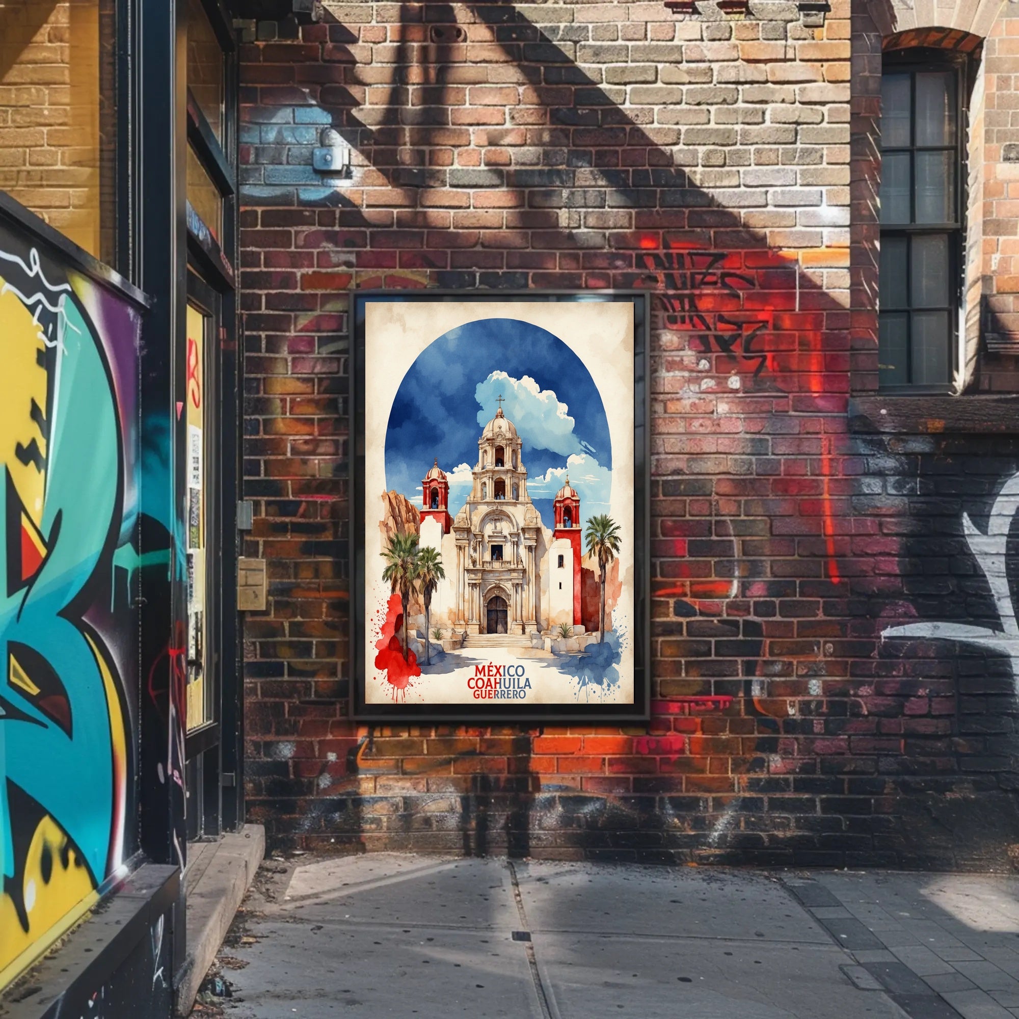 Vibrant Grand Church in Mexico Cultural Heritage Poster PosterGoat