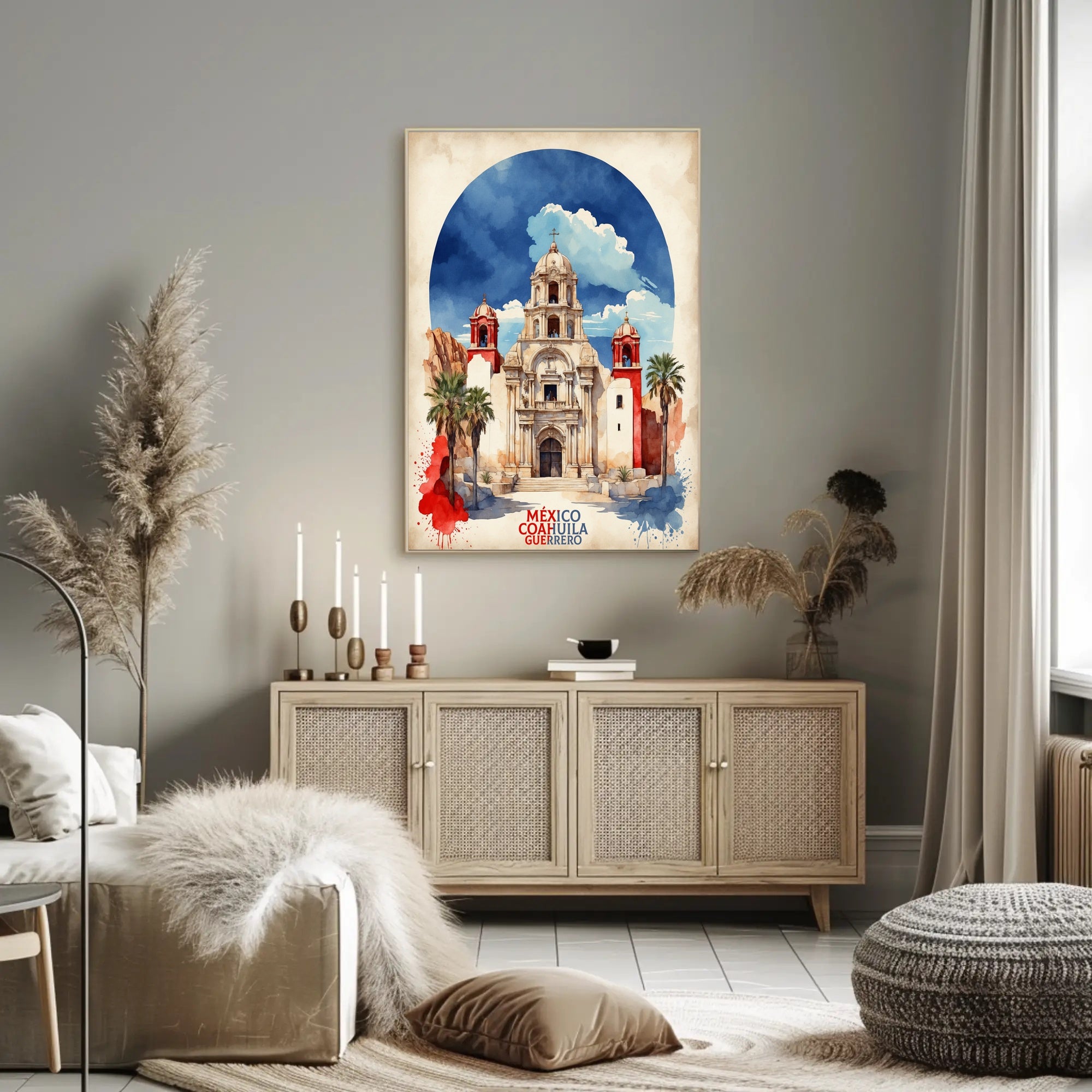 Vibrant Grand Church in Mexico Cultural Heritage Poster PosterGoat