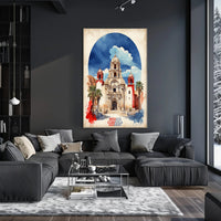 Vibrant Grand Church in Mexico Cultural Heritage Poster PosterGoat