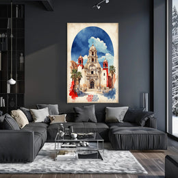 Vibrant Grand Church in Mexico Cultural Heritage Poster PosterGoat