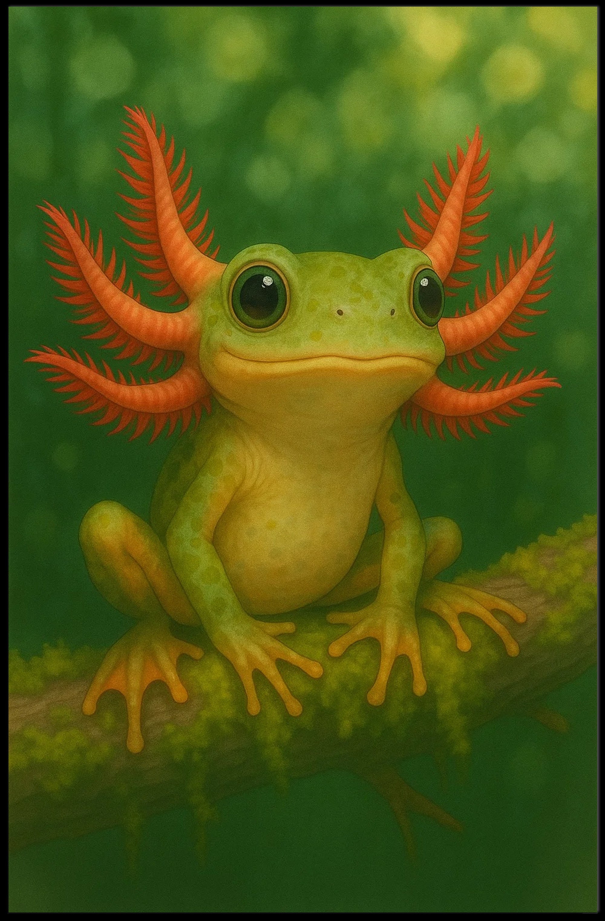 Vibrant Green Fantasy Creature Art Print Fantasy or Mythology Poster PosterGoat