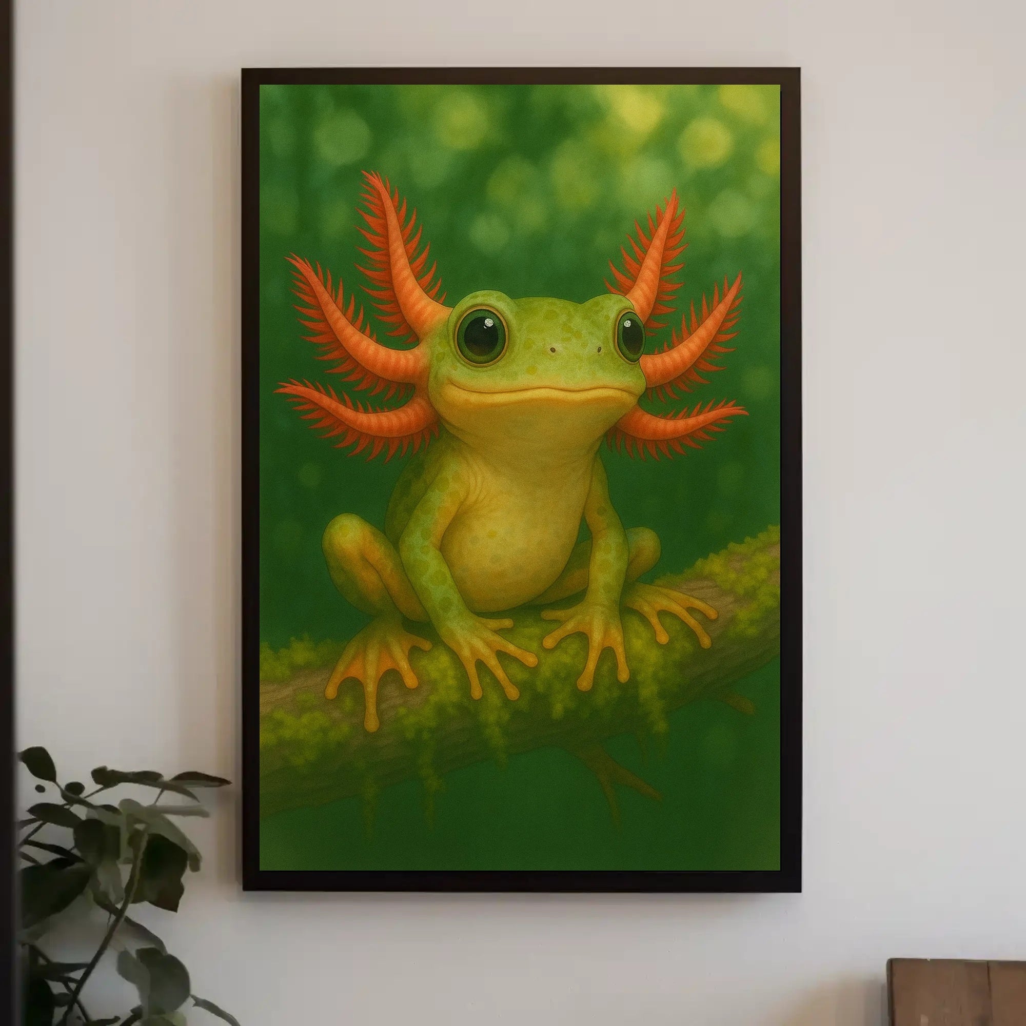 Vibrant Green Fantasy Creature Art Print Fantasy or Mythology Poster PosterGoat