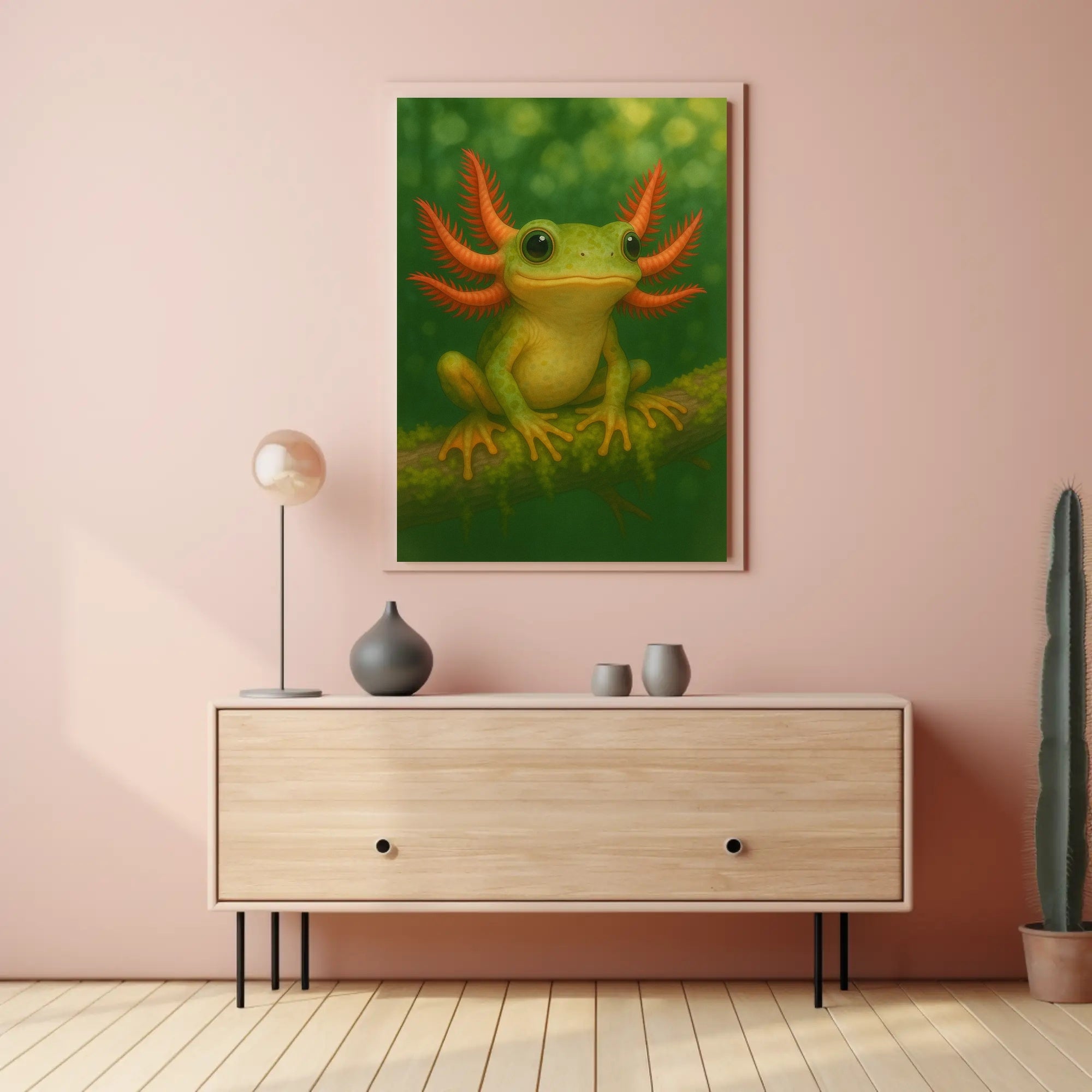 Vibrant Green Fantasy Creature Art Print Fantasy or Mythology Poster PosterGoat
