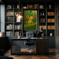 Vibrant Green Fantasy Creature Art Print Fantasy or Mythology Poster PosterGoat