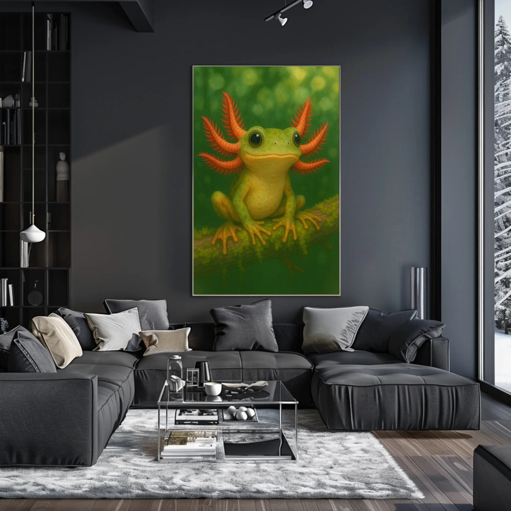 Vibrant Green Fantasy Creature Art Print Fantasy or Mythology Poster PosterGoat
