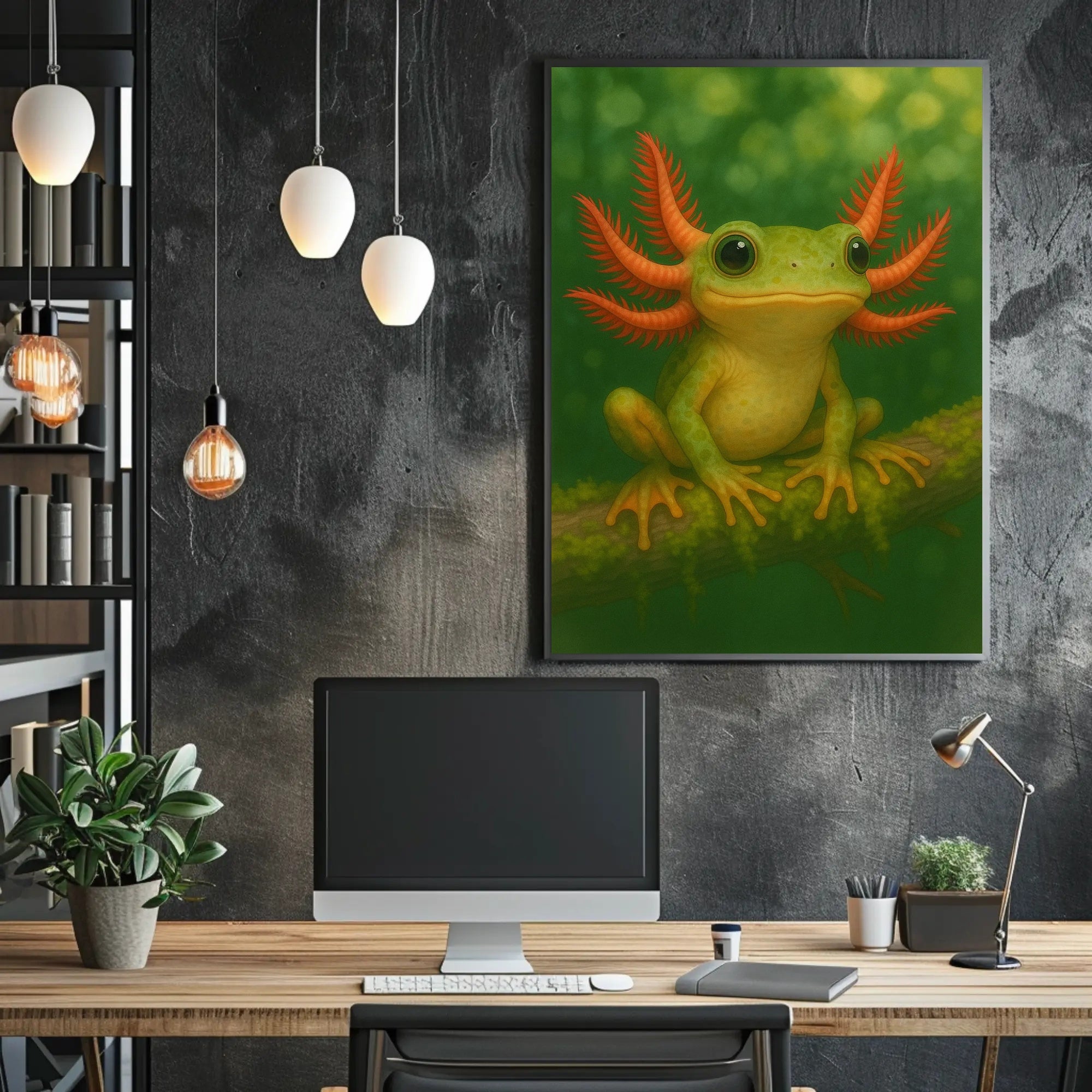 Vibrant Green Fantasy Creature Art Print Fantasy or Mythology Poster PosterGoat