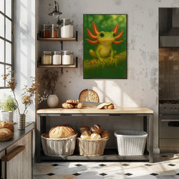 Vibrant Green Fantasy Creature Art Print Fantasy or Mythology Poster PosterGoat
