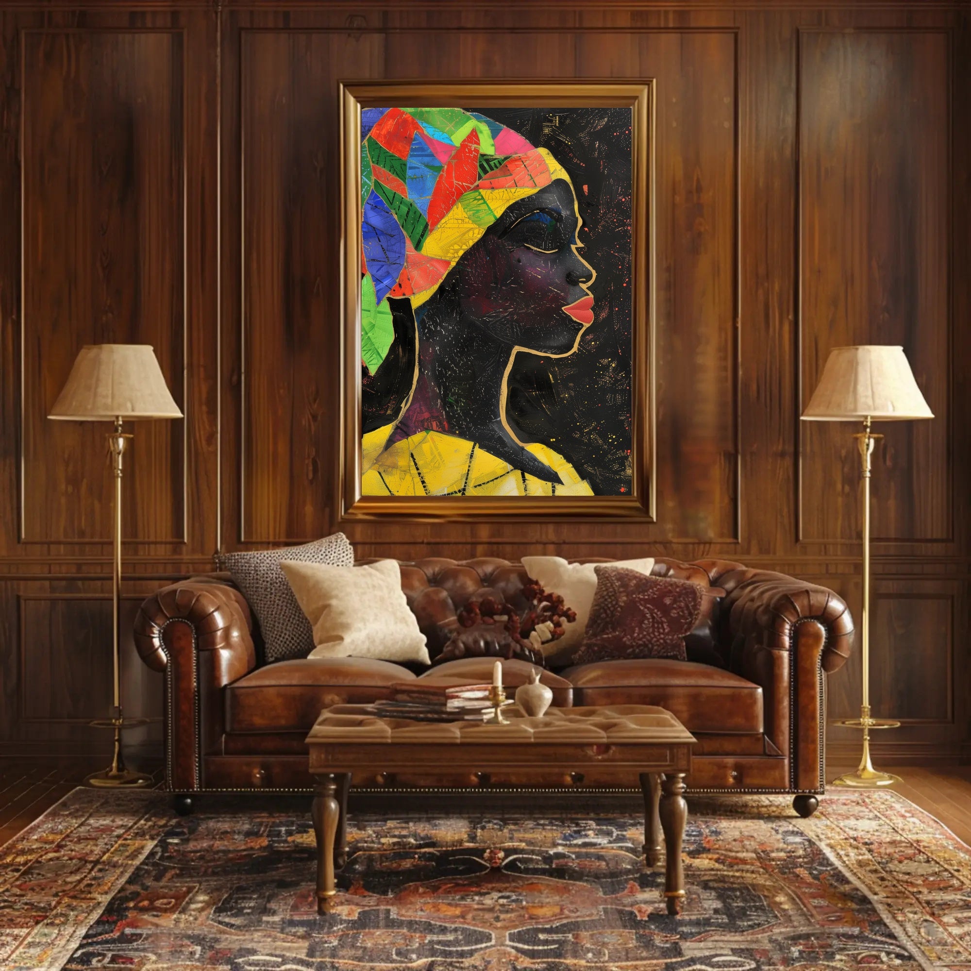 Vibrant Headdress Abstract Art Piece for Artistic Poster PosterGoat
