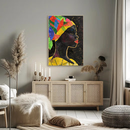 Vibrant Headdress Abstract Art Piece for Artistic Poster PosterGoat