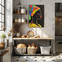 Vibrant Headdress Abstract Art Piece for Artistic Poster PosterGoat