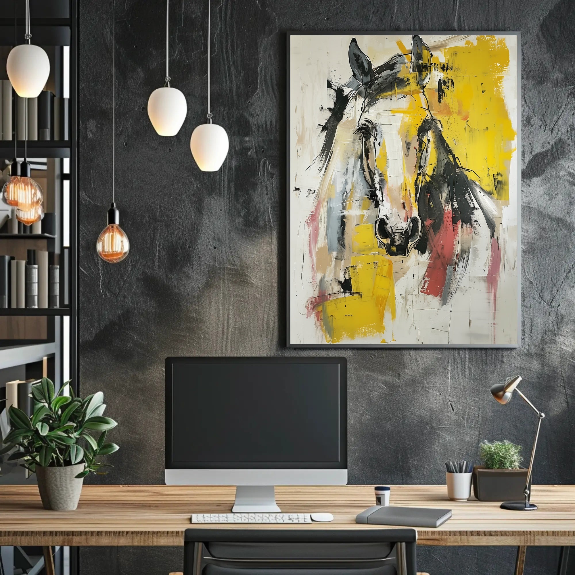 Vibrant Horse Expressionist Painting Abstract or Artistic Poster PosterGoat