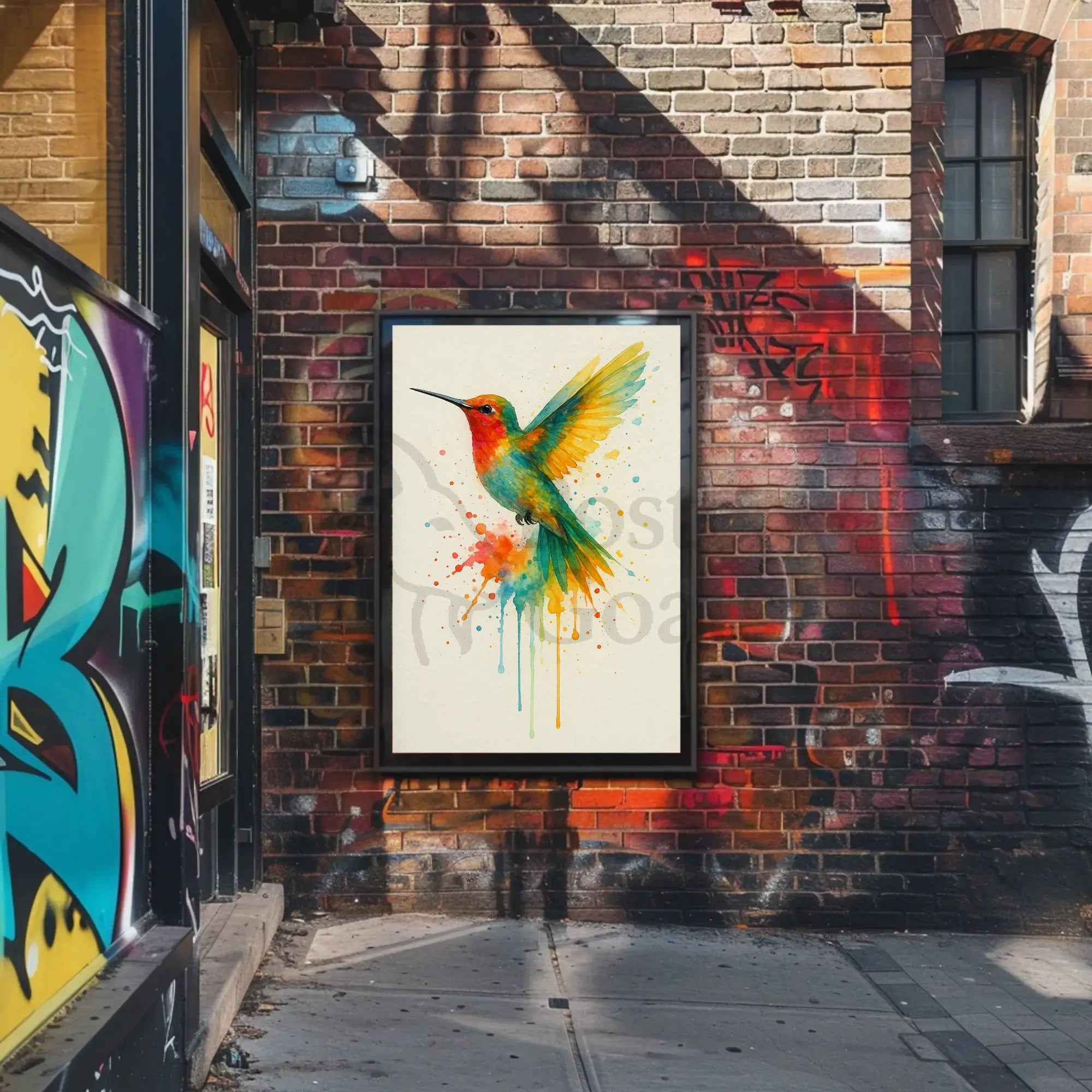 Vibrant Hummingbird Art Print Animal Poster PosterGoat