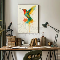 Vibrant Hummingbird Art Print Animal Poster PosterGoat