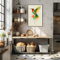 Vibrant Hummingbird Art Print Animal Poster PosterGoat