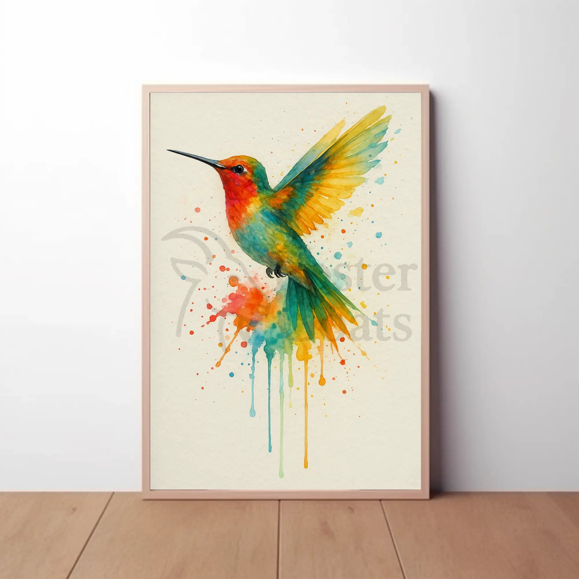 Vibrant Hummingbird Art Print Animal Poster PosterGoat