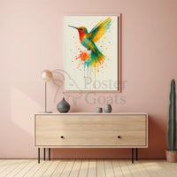 Vibrant Hummingbird Art Print Animal Poster PosterGoat
