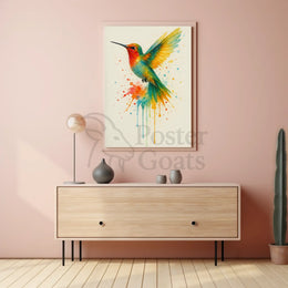 Vibrant Hummingbird Art Print Animal Poster PosterGoat