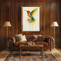 Vibrant Hummingbird Art Print Animal Poster PosterGoat