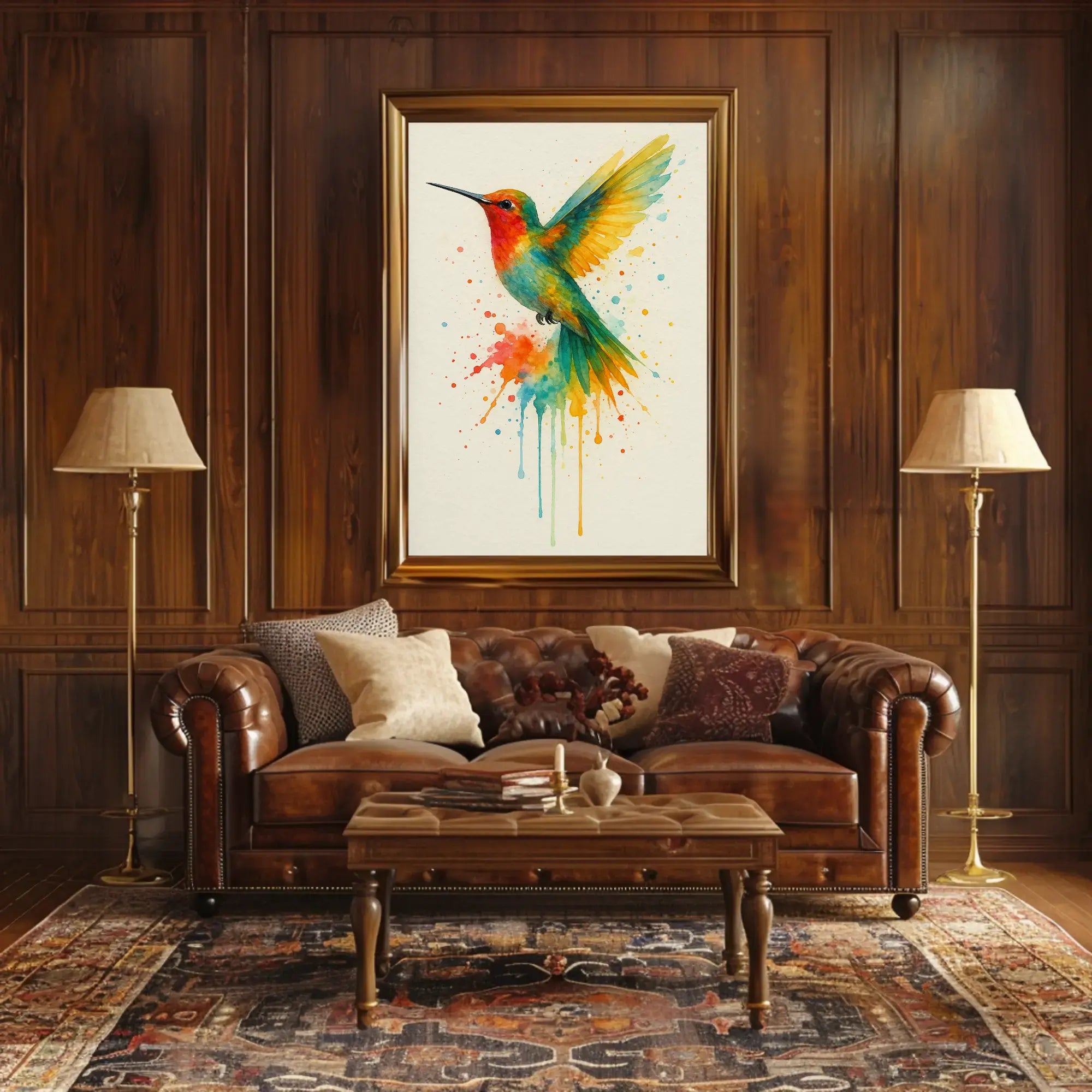 Vibrant Hummingbird Art Print Animal Poster PosterGoat