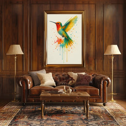 Vibrant Hummingbird Art Print Animal Poster PosterGoat