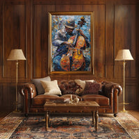 Vibrant Impressionistic Musician Cello Poster - Music or Concert Poster PosterGoat