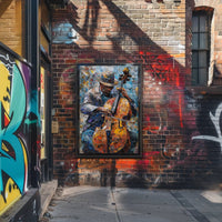 Vibrant Impressionistic Musician Cello Poster - Music or Concert Poster PosterGoat