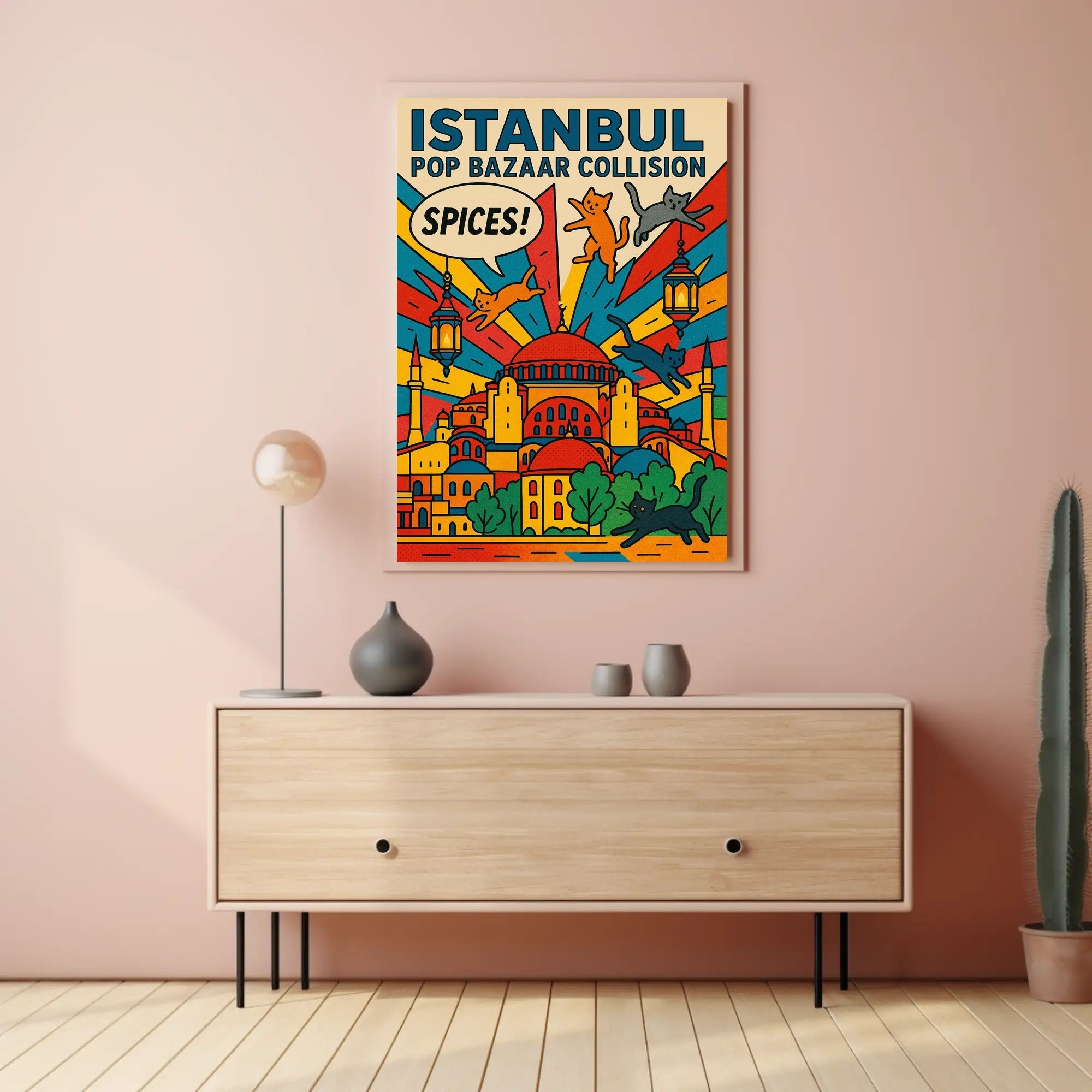 Vibrant Istanbul Bazaar Pop Art Urban Cityscape Poster PosterGoat